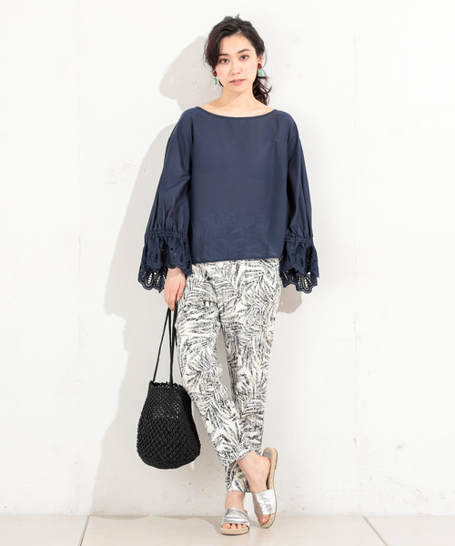 RIVE DROITE（リヴドロワ）の「【パームリーフ】タックパンツ（その他パンツ・レディース・カーキ/グリーン・FREE）」の9枚目の写真