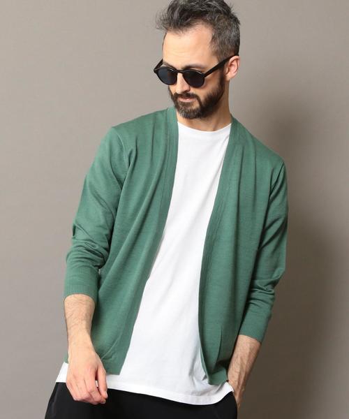 BEAUTY&YOUTH UNITED ARROWS（ビューティーアンドユースユナイテッドアローズ）の「BY ウォッシャブル ノーボタン カーディガン ◆（カーディガン/ボレロ・メンズ・ケリー/ベージュ/ネイビー/ライトグレー・SMALL/LARGE/MEDIUM/X-LARGE）」の3枚目の写真