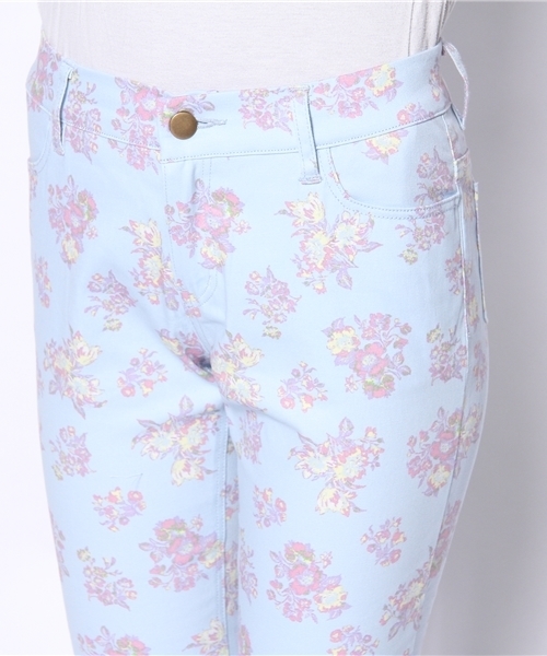 one after another NICE CLAUP(ワンアフターアナザーナイスクラップ)の「【ナイスクラップ】パステルお花スキニー(その他パンツ・レディース・ブルー/ピンクベージュ/ネイビー・0/1)」の6枚目の写真