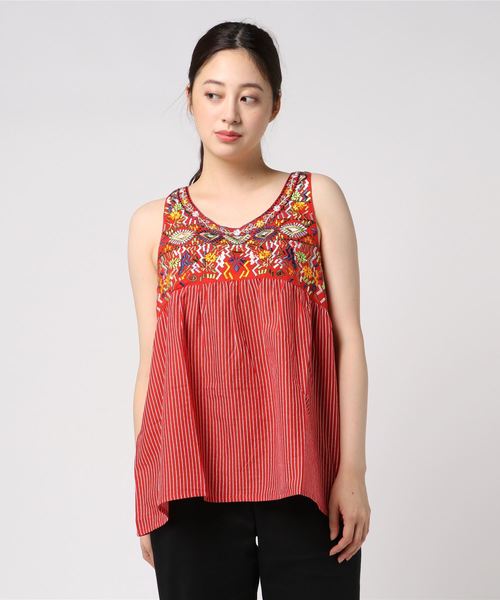 チャイハネ(チャイハネ)の「【チャイハネ】フォークロア刺繍ノースリーブトップス(タンクトップ・レディース・パープル/レッド/ホワイト・FREE)」の14枚目の写真