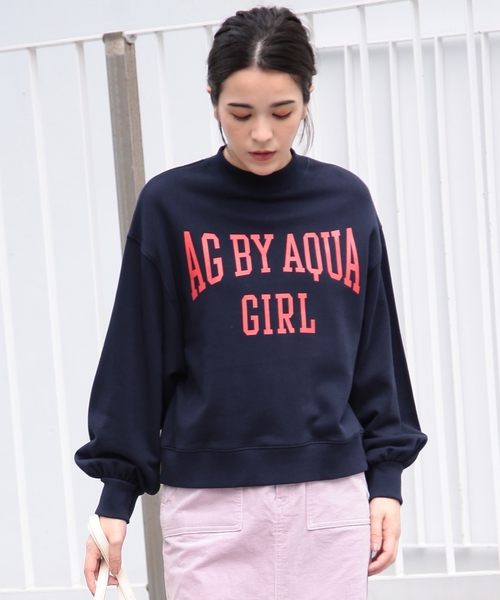 セール 洗える ボリュームスリーブロゴスウェット スウェット Ag By Aquagirl エージーバイアクアガール のファッション通販 Zozotown