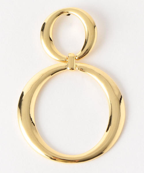 green label relaxing（グリーンレーベルリラクシング）の「FM Wメタルリング ピアス（ピアス（両耳用）・レディース・ゴールド/シルバー・FREE）」の6枚目の写真