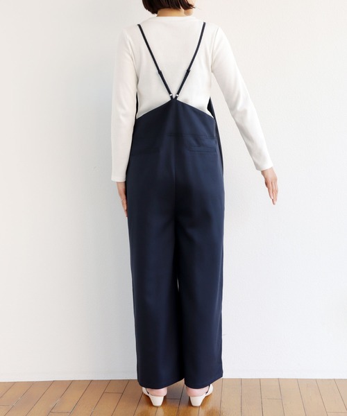 サロペット me様 3サイズ展開】きれいめツイルワイドキャミサロペット