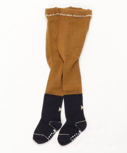 MR（まる）の「[80-140]バイカラータイツ（タイツ/ストッキング・キッズ・ブラック/ネイビー/レッド・SS/S/M）」の2枚目の写真