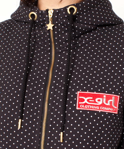 X-girl（エックスガール）の「X-girl VARIOUS SWEAT HOODIE（パーカー・レディース・ホワイト/カモフラージュ/ブラック/アッシュグレー/グリーン/ネイビー/A/B・1/2）」の11枚目の写真