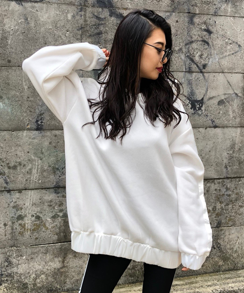 ENVYM（アンビー）の「サテンラインＰＯ（スウェット・レディース・ベージュ/ブラック/ホワイト・FREE）」の2枚目の写真