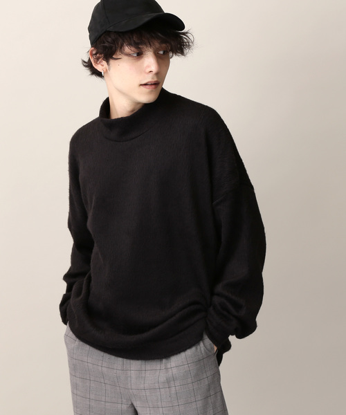 MONO-MART(モノマート)の「ビッグシルエットハイネックシャギーニット(ニット/セーター・メンズ・ホワイト/ブラック/ブラウン/グレー/ワイン・FREE)」の2枚目の写真