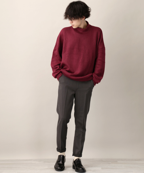 MONO-MART(モノマート)の「ビッグシルエットハイネックシャギーニット(ニット/セーター・メンズ・ホワイト/ブラック/ブラウン/グレー/ワイン・FREE)」の16枚目の写真