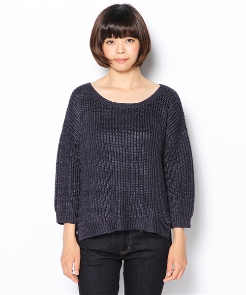 SHIPS for women（シップスフォーウィメン）の「★★アゼ ビッグプルオーバー（ニット/セーター・レディース・ライトホワイト/キャメル/ネイビー・ONE SIZE）」の4枚目の写真