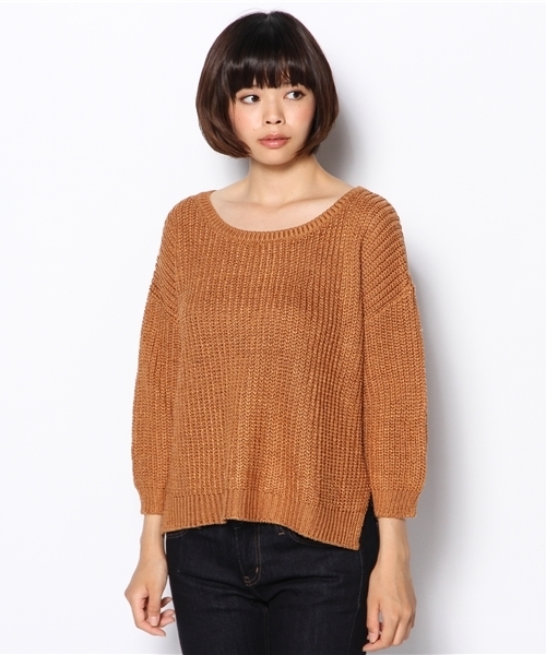 SHIPS for women（シップスフォーウィメン）の「★★アゼ ビッグプルオーバー（ニット/セーター・レディース・ライトホワイト/キャメル/ネイビー・ONE SIZE）」の11枚目の写真