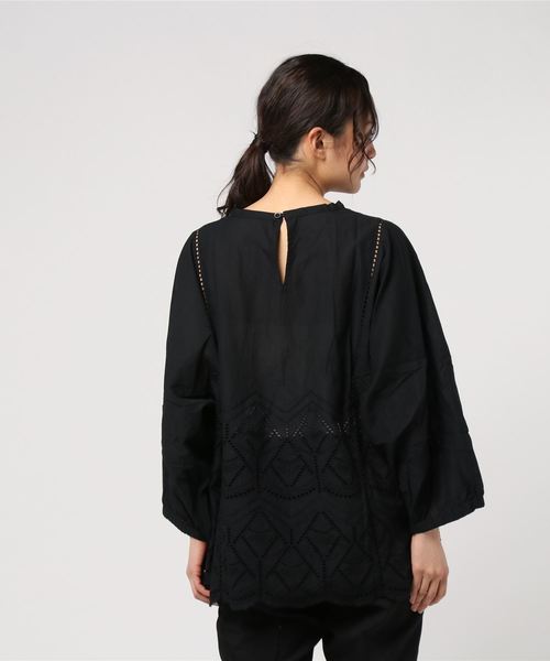 チャイハネ（チャイハネ）の「【チャイハネ】カットワークレーストップス（シャツ/ブラウス・レディース・ホワイト/ブラック/パープル/グリーン・FREE）」の7枚目の写真