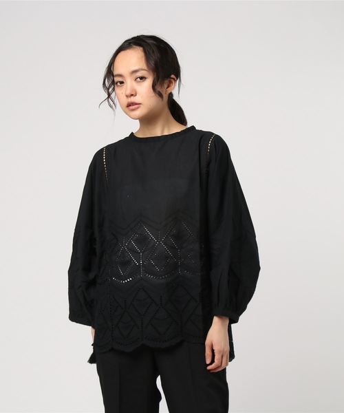 チャイハネ（チャイハネ）の「【チャイハネ】カットワークレーストップス（シャツ/ブラウス・レディース・ホワイト/ブラック/パープル/グリーン・FREE）」の5枚目の写真