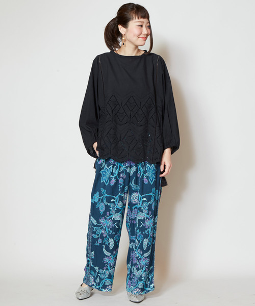 チャイハネ（チャイハネ）の「【チャイハネ】カットワークレーストップス（シャツ/ブラウス・レディース・ホワイト/ブラック/パープル/グリーン・FREE）」の8枚目の写真