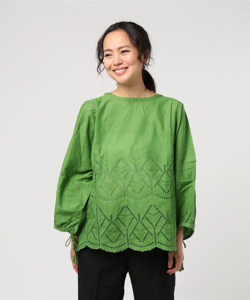 チャイハネ（チャイハネ）の「【チャイハネ】カットワークレーストップス（シャツ/ブラウス・レディース・ホワイト/ブラック/パープル/グリーン・FREE）」の12枚目の写真