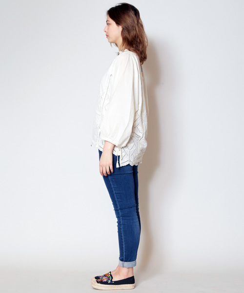 チャイハネ（チャイハネ）の「【チャイハネ】カットワークレーストップス（シャツ/ブラウス・レディース・ホワイト/ブラック/パープル/グリーン・FREE）」の17枚目の写真