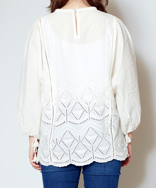 チャイハネ（チャイハネ）の「【チャイハネ】カットワークレーストップス（シャツ/ブラウス・レディース・ホワイト/ブラック/パープル/グリーン・FREE）」の18枚目の写真