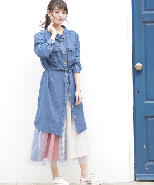 rps（アールピーエス）の「チュール×パッチワークフレアースカート（スカート・レディース・ネイビー/ブルー・M）」の8枚目の写真