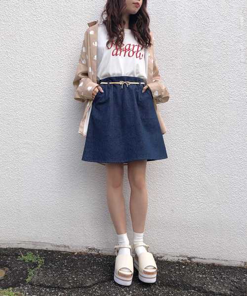 one after another NICE CLAUP（ワンアフターアナザーナイスクラップ）の「リボンベルト付ミニスカート（スカート・レディース・アイボリー/ブラック/ベージュ/ブルー系その他・FREE）」の19枚目の写真