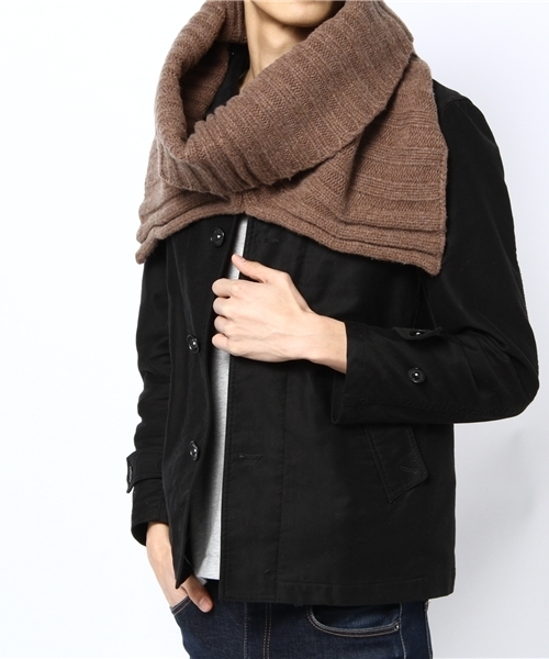 MIDWEST（ミッドウエスト）の「MID by MIDWEST  ネックウォーマスリットエアー（ネックウォーマー/スヌード・メンズ・ブラック/ダークグレー/ブラウン・FREE）」の4枚目の写真