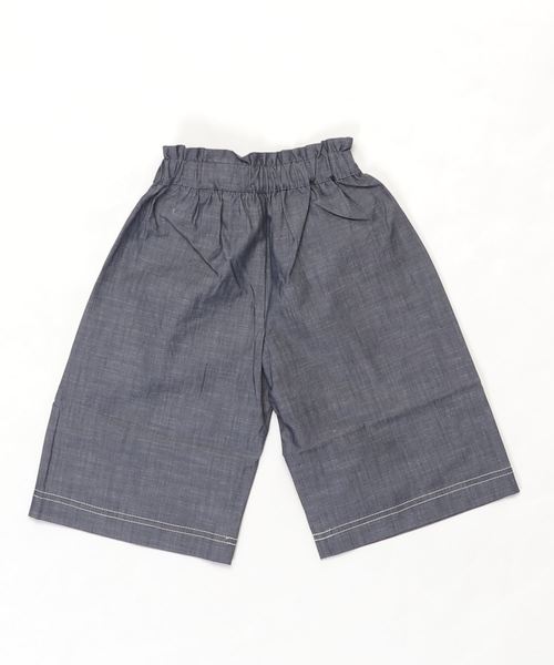 BeBe(ベベ)の「BeBe/シャンブレーガウチョ8分丈パンツ(その他パンツ・キッズ・ネイビー・120/90/140/150/100/130/110)」の2枚目の写真