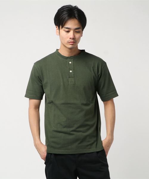 Barbour(バーブァー)の「19SS BARBOUR ヘンリーネックTシャツ(Tシャツ/カットソー)」|オリーブ