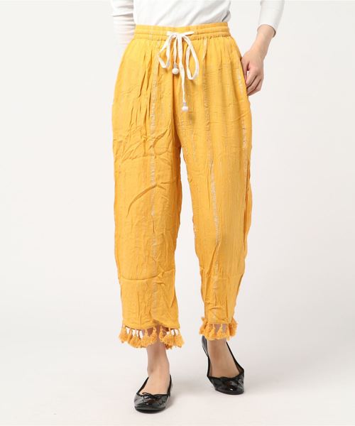 チャイハネ（チャイハネ）の「【チャイハネ】ラメラインフリンジパンツ（その他パンツ・レディース・ホワイト/ネイビー/ブルー/マスタード・FREE）」の10枚目の写真
