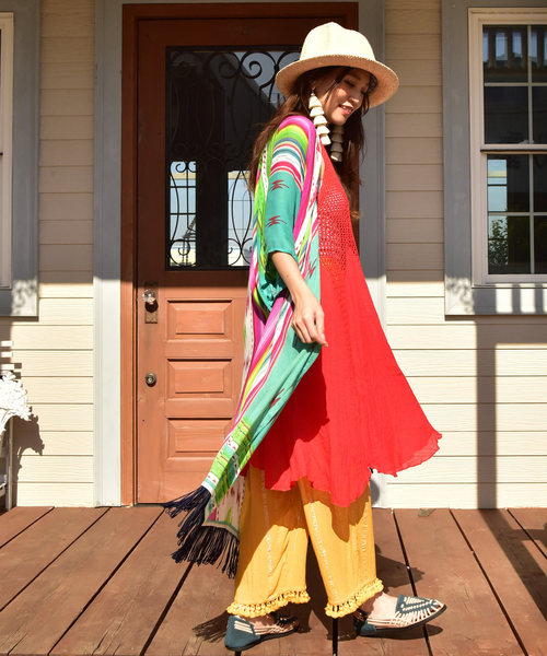 チャイハネ（チャイハネ）の「【チャイハネ】ラメラインフリンジパンツ（その他パンツ・レディース・ホワイト/ネイビー/ブルー/マスタード・FREE）」の11枚目の写真