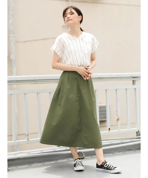 AMERICAN HOLIC（アメリカンホリック）の「綿ツイルバックポケットスカート（スカート・レディース・ライトベージュ/カーキ/ネイビー・L/M）」の21枚目の写真