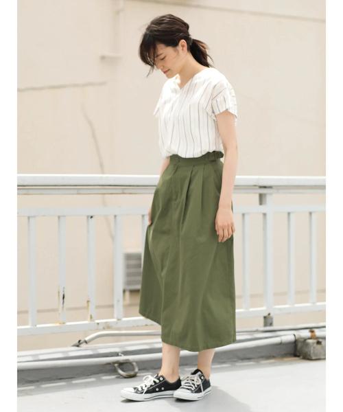 AMERICAN HOLIC（アメリカンホリック）の「綿ツイルバックポケットスカート（スカート・レディース・ライトベージュ/カーキ/ネイビー・L/M）」の19枚目の写真