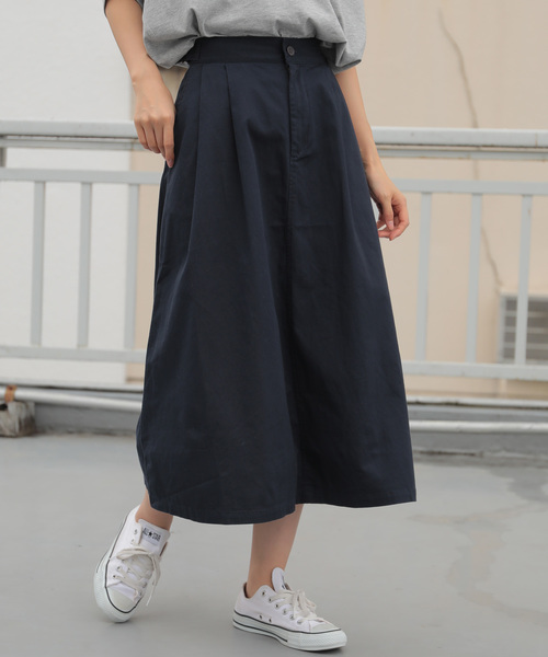 AMERICAN HOLIC（アメリカンホリック）の「綿ツイルバックポケットスカート（スカート・レディース・ライトベージュ/カーキ/ネイビー・L/M）」の3枚目の写真