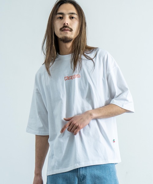 Kappa（カッパ）の「Kappa 別注 ブランドロゴ グラフィック ビッグTシャツ 半袖 ユニセックス（Tシャツ/カットソー・メンズ・ホワイト/ブラック/ベージュ/A・S/M/L/XL）」の4枚目の写真