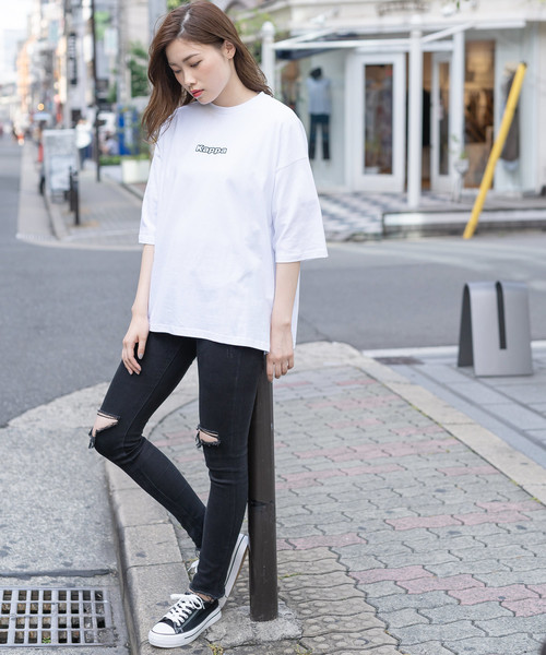 Kappa（カッパ）の「Kappa 別注 ブランドロゴ グラフィック ビッグTシャツ 半袖 ユニセックス（Tシャツ/カットソー・メンズ・ホワイト/ブラック/ベージュ/A・S/M/L/XL）」の20枚目の写真