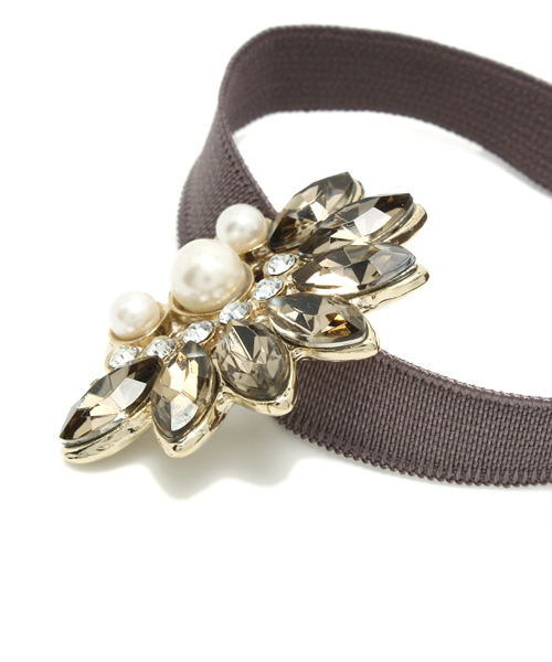 ODETTE E ODILE（オデットエオディール）の「クレデュ クレ/CC フラワービジューBR&ゴム（ブレスレット・レディース・グレー/ピンク/ケリー・フリー）」の5枚目の写真