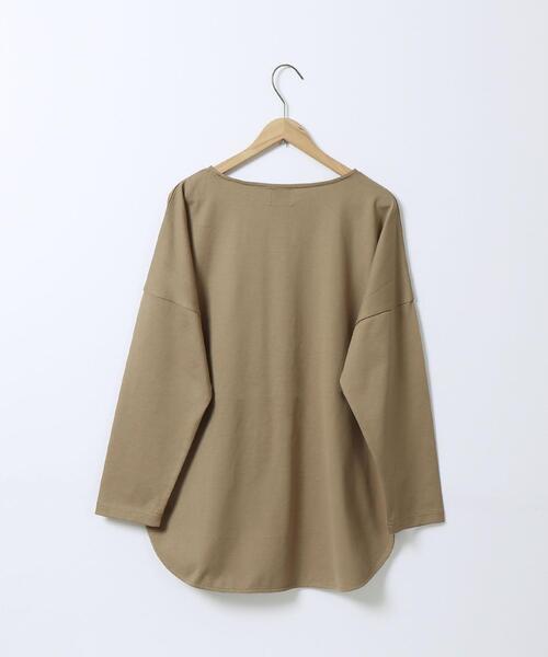 coen（コーエン）の「【WEB限定カラー】ボートネックシャツテールカットソー#（Tシャツ/カットソー・レディース・オフホワイト/ブラック/ベージュ/ブラウン/ネイビー/ナチュラル/ライトブルー/ケリー/コバルトブルー/ダークグレー・FREE）」の17枚目の写真