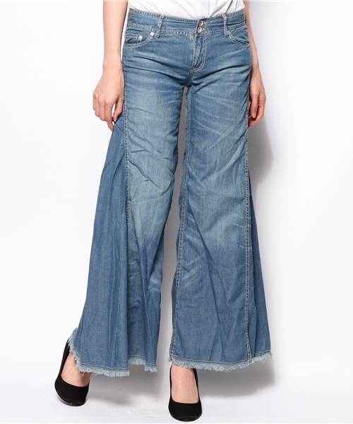 goa(ゴア)の「4ozデニム スーパーバギーパンツ(デニムパンツ・レディース・インディゴブルー・1/2)」の1枚目の写真