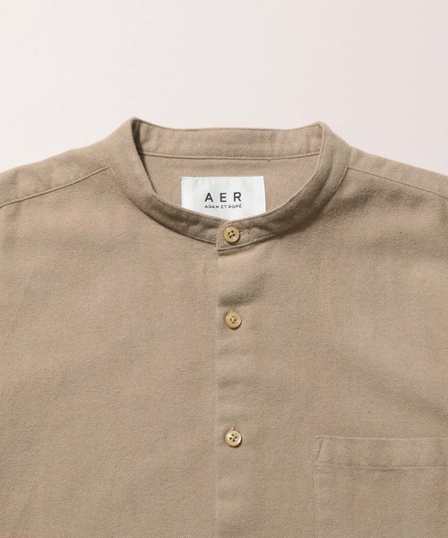 ADAM ET ROPE'（アダムエロペ）の「起毛ネル バンドカラーシャツ（シャツ/ブラウス・メンズ・ダークブラウン/モスグリーン/マスタード・LL/M/L）」の8枚目の写真