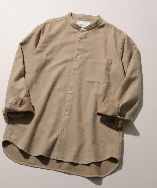 ADAM ET ROPE'（アダムエロペ）の「起毛ネル バンドカラーシャツ（シャツ/ブラウス・メンズ・ダークブラウン/モスグリーン/マスタード・LL/M/L）」の6枚目の写真