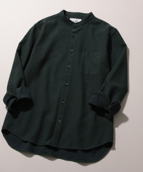 ADAM ET ROPE'（アダムエロペ）の「起毛ネル バンドカラーシャツ（シャツ/ブラウス・メンズ・ダークブラウン/モスグリーン/マスタード・LL/M/L）」の4枚目の写真