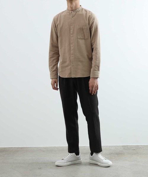 ADAM ET ROPE'（アダムエロペ）の「起毛ネル バンドカラーシャツ（シャツ/ブラウス・メンズ・ダークブラウン/モスグリーン/マスタード・LL/M/L）」の18枚目の写真