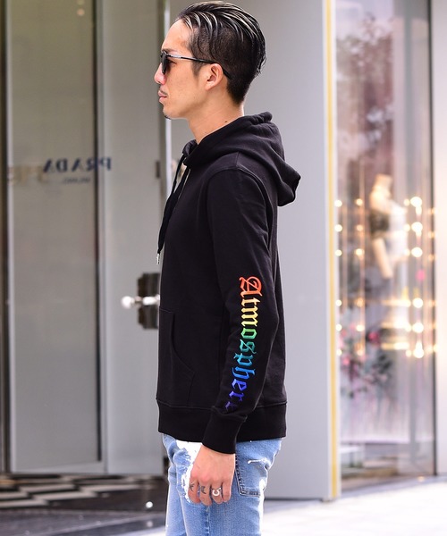 JOKER(ジョーカー)の「スターレインボー刺繍パーカー スウェット トレーナー プルオーバー(パーカー・メンズ・ブラック・M/L/XL/XXL)」の6枚目の写真