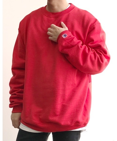 Champion(チャンピオン)の「Champion(チャンピオン) / オーバーサイズ プルオーバー クルーネック スウェット S600 コットン 9.0オンス(スウェット・メンズ・ライトグレー/チャコール/ロイヤルブルー/マルーン/グリーン系その他/杢グレー/ゴールド/オレンジ/レッド/ネイビー/ブラック/ホワイト・S/M/L/XL)」の9枚目の写真