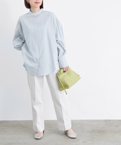 アニエスベー ｂ.アダムエロペ　刺繍バックタックシャツ長袖 トップス　完売品 アニエスベー b.アダムエロペ 刺繍バックタックシャツ長袖