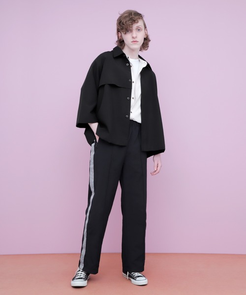 EMMA CLOTHES（エマクローズ）の「ポリトロ ビッグシルエットヨークトレンチシャツ (EMMA CLOTHES)（シャツ/ブラウス・メンズ・ライトグレー/ブラック/グレー系その他/ベージュ系その他・FREE）」の8枚目の写真