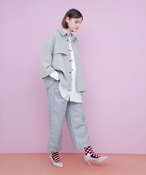 EMMA CLOTHES（エマクローズ）の「ポリトロ ビッグシルエットヨークトレンチシャツ (EMMA CLOTHES)（シャツ/ブラウス・メンズ・ライトグレー/ブラック/グレー系その他/ベージュ系その他・FREE）」の9枚目の写真