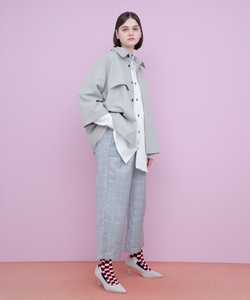 EMMA CLOTHES（エマクローズ）の「ポリトロ ビッグシルエットヨークトレンチシャツ (EMMA CLOTHES)（シャツ/ブラウス・メンズ・ライトグレー/ブラック/グレー系その他/ベージュ系その他・FREE）」の10枚目の写真