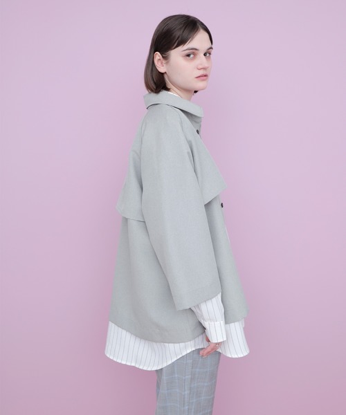 EMMA CLOTHES（エマクローズ）の「ポリトロ ビッグシルエットヨークトレンチシャツ (EMMA CLOTHES)（シャツ/ブラウス・メンズ・ライトグレー/ブラック/グレー系その他/ベージュ系その他・FREE）」の12枚目の写真