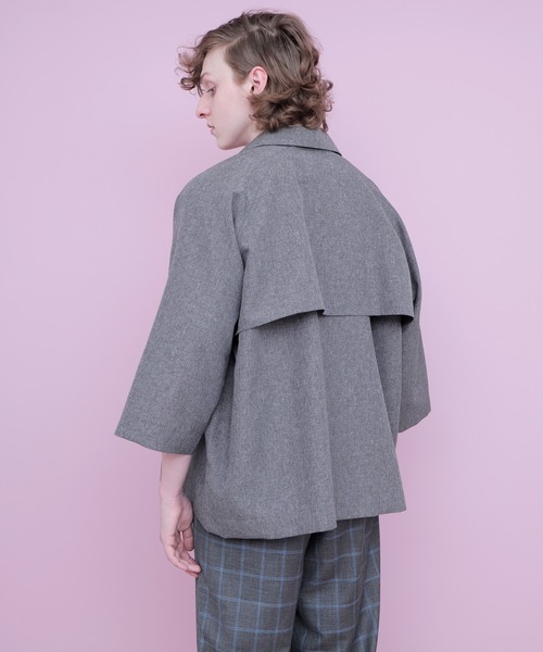 EMMA CLOTHES（エマクローズ）の「ポリトロ ビッグシルエットヨークトレンチシャツ (EMMA CLOTHES)（シャツ/ブラウス・メンズ・ライトグレー/ブラック/グレー系その他/ベージュ系その他・FREE）」の18枚目の写真