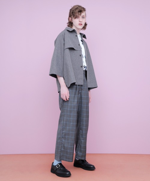 EMMA CLOTHES（エマクローズ）の「ポリトロ ビッグシルエットヨークトレンチシャツ (EMMA CLOTHES)（シャツ/ブラウス・メンズ・ライトグレー/ブラック/グレー系その他/ベージュ系その他・FREE）」の19枚目の写真