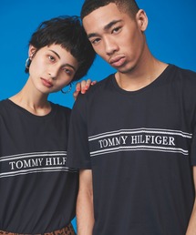 TOMMY HILFIGER | 【オンライン限定】ロープ ストライプ ロゴ Tシャツ ロゴ Tee カットソー カジュアル 半袖 Tシャツ(Tシャツ/カットソー)