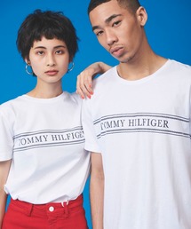 【オンライン限定】ロープ ストライプ ロゴ Tシャツ ロゴ Tee カットソー カジュアル 半袖 Tシャツ